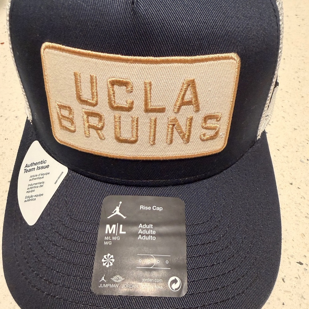 Jordan White Mesh Cap with Blue Logo
